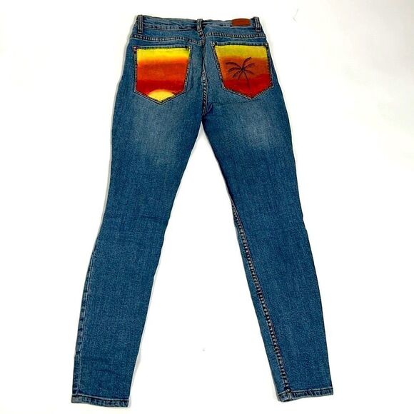 BDG Distressed Panted Pocket Skinny Jeans - Picture 2 of 13